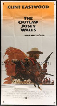 7c255 OUTLAW JOSEY WALES int'l 3sh '76 Clint Eastwood is an army of one, best different art!