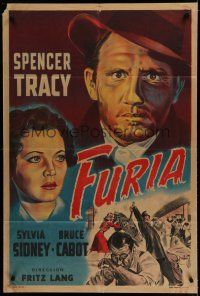 7c242 FURY Argentinean R40s Fritz Lang mob violence classic, Spencer Tracy, Sylvia Sidney