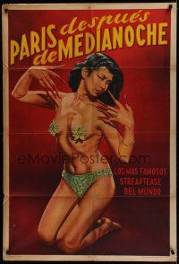 7c245 PARIS AFTER MIDNIGHT Argentinean '51 art of sexy burlesque showgirl with long fingernails!