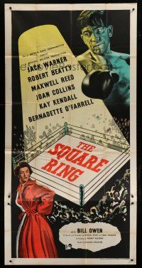 7c251 SQUARE RING English 3sh '53 art of boxer Robert Beatty over boxing ring + sexy Kay Kendall!