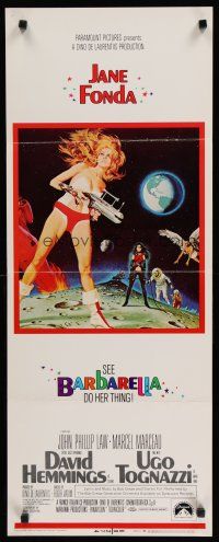 7c030 BARBARELLA insert '68 sexiest sci-fi art of Jane Fonda by Robert McGinnis, Roger Vadim!