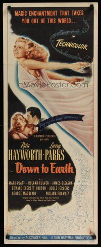 7c032 DOWN TO EARTH insert '46 wonderful full-length image of beautiful smiling Rita Hayworth!