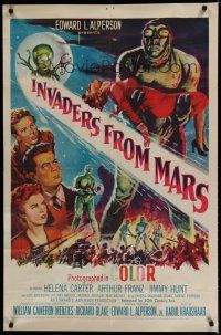 7c373 INVADERS FROM MARS 1sh R55 classic, hordes of green monsters from outer space!