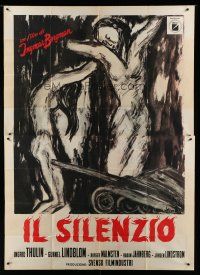 7c235 SILENCE Italian 2p '64 Ingmar Bergman's Tystnaden, wild different artwork!