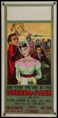 7c196 WAR & PEACE Italian locandina '56 different art of Hepburn, Fonda & Ferrer by Ciriello!