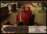 7c184 LOVES OF ISADORA Italian photobusta '69 sexy Vanessa Redgrave w/fateful scarf & man in car!