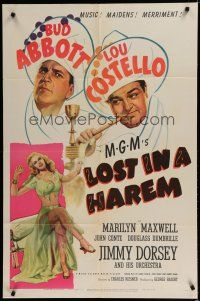 7c377 LOST IN A HAREM 1sh '44 Bud Abbott & Lou Costello in Arabia with sexy Marilyn Maxwell!