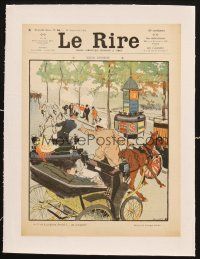 7c292 LE RIRE linen French magazine cover September 10, 1904 Bertindes art of busy city street!