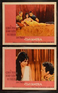 7c392 CLEOPATRA 8 LCs '63 Elizabeth Taylor as Queen of the Nile, Richard Burton, Rex Harrison