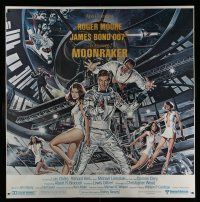 7d279 MOONRAKER int'l 6sh '79 art of Roger Moore as James Bond & sexy space babes by Goozee!