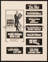 7d217 VIVA JAMES BOND ad page '70 artwork of Sean Connery with sexy lady & all the movie titles!