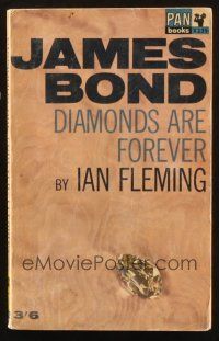 7d203 DIAMONDS ARE FOREVER 21st printing English paperback book '65 James Bond novel by Ian Fleming!
