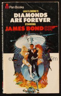 7d204 DIAMONDS ARE FOREVER 25th printing English Pan paperback book '72 James Bond novel by Fleming!