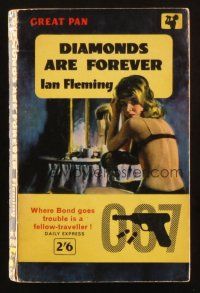 7d201 DIAMONDS ARE FOREVER 9th printing English Pan paperback book '62 James Bond novel by Fleming!