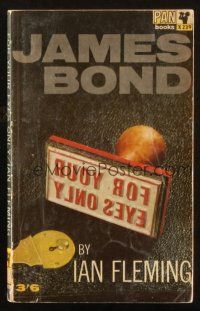 7d317 FOR YOUR EYES ONLY 14th printing English Pan paperback book '65 James Bond novel by Fleming!
