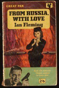 7d051 FROM RUSSIA WITH LOVE 6th printing English Pan paperback book '61 James Bond novel by Fleming!