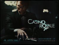 7d418 CASINO ROYALE teaser DS British quad '06 Daniel Craig as James Bond at poker table with gun!