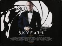 7d434 SKYFALL DS British quad '12 cool image of Daniel Craig as Bond with gun, the newest 007!