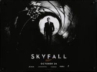 7d435 SKYFALL teaser DS British quad '12 cool image of Daniel Craig as James Bond in gun barrel!