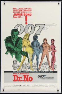 7d002 DR. NO linen 1sh '62 Sean Connery is the most extraordinary gentleman spy James Bond 007!