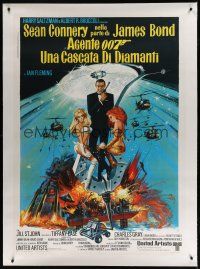 7d192 DIAMONDS ARE FOREVER linen Italian 1p '71 art of Sean Connery as James Bond by McGinnis!