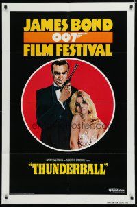 7d258 JAMES BOND 007 FILM FESTIVAL style B 1sh '75 Sean Connery w/sexy girl, Thunderball!