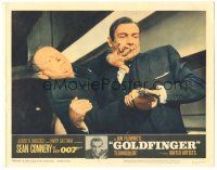 7d068 GOLDFINGER LC #5 '64 Sean Connery as James Bond wrestles gun from Gert Frobe!