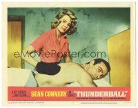 7d104 THUNDERBALL LC #3 '65 Sean Connery as James Bond gets a rubdown from sexy Molly Peters!