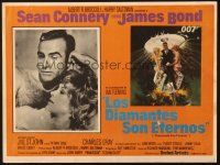7d197 DIAMONDS ARE FOREVER Mexican LC '71 art of Sean Connery as James Bond, inset w/Jill St. John!