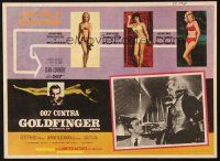 7d081 GOLDFINGER Mexican LC R70s sexy Honor Blackman points gun at Sean Connery as James Bond!