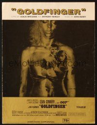 7d082 GOLDFINGER sheet music '64 Sean Connery as James Bond 007, cool sexy image, the title song!