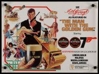 7d246 MAN WITH THE GOLDEN GUN English special 15x20 '74 cool James Bond & Guinness beer promo!