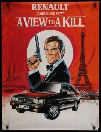 7d359 VIEW TO A KILL French special 24x31 '85 different James Bond & Renault car promotion!