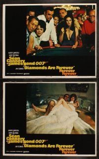 7d186 DIAMONDS ARE FOREVER set of 8 LCs '71 Sean Connery as James Bond 007, sexy Bond girls & more!