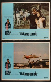 7d222 LIVE & LET DIE set of 8 LCs '73 Roger Moore as James Bond, Jane Seymour, Yaphet Kotto!