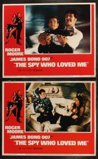 7d263 SPY WHO LOVED ME set of 8 LCs '77 Roger Moore as James Bond, Richard Kiel as Jaws, Munro!