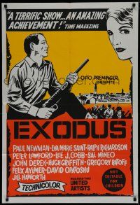 7e178 EXODUS Aust 1sh '62 Otto Preminger story of Israel's independence, Paul Newman!