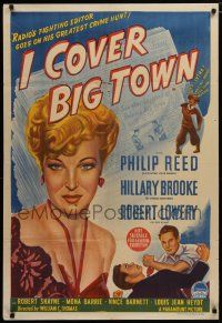 7e206 I COVER BIG TOWN Aust 1sh '47 mystery from radio, super close up of sexy Hillary Brooke!