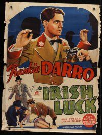 7e217 IRISH LUCK Aust 1sh '39 Frankie Darro, Dick Purcell, Lillian Elliot, Frank Tyler art!