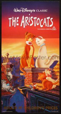 7e728 ARISTOCATS Aust daybill R86 Walt Disney feline jazz musical cartoon, great colorful image!