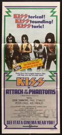 7e729 ATTACK OF THE PHANTOMS Aust daybill '78 portrait of KISS, Criss, Frehley, Simmons, Stanley!