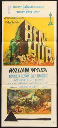 7e739 BEN-HUR Aust daybill '60 Charlton Heston, William Wyler classic religious epic!