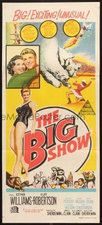 7e741 BIG SHOW Aust daybill '61 artwork of sexy Esther Williams & Cliff Robertson at circus!