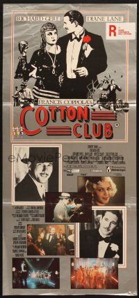 7e774 COTTON CLUB Aust daybill '84 Francis Ford Coppola, Richard Gere, cool art deco design!