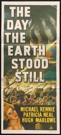 7e782 DAY THE EARTH STOOD STILL Aust daybill R70s Robert Wise, art of giant hand & Patricia Neal!
