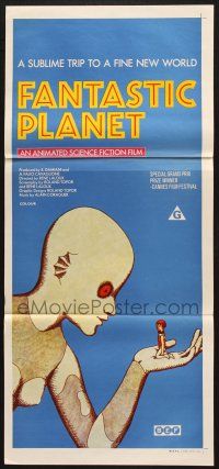 7e800 FANTASTIC PLANET Aust daybill '73 wacky sci-fi cartoon, Cannes winner, cool artwork!