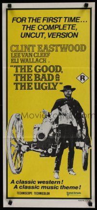 7e817 GOOD, THE BAD & THE UGLY Aust daybill R70s Clint Eastwood, Lee Van Cleef, Sergio Leone!