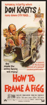 7e831 HOW TO FRAME A FIGG Aust daybill '71 Joe Flynn, wacky comedy images of Don Knotts!