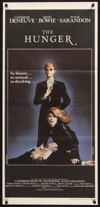 7e835 HUNGER Aust daybill '83 cool image of vampire Catherine Deneuve & rocker David Bowie!