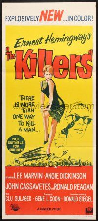 7e850 KILLERS Aust daybill '64 Don Siegel, Hemingway, Lee Marvin, sexy Angie Dickinson!